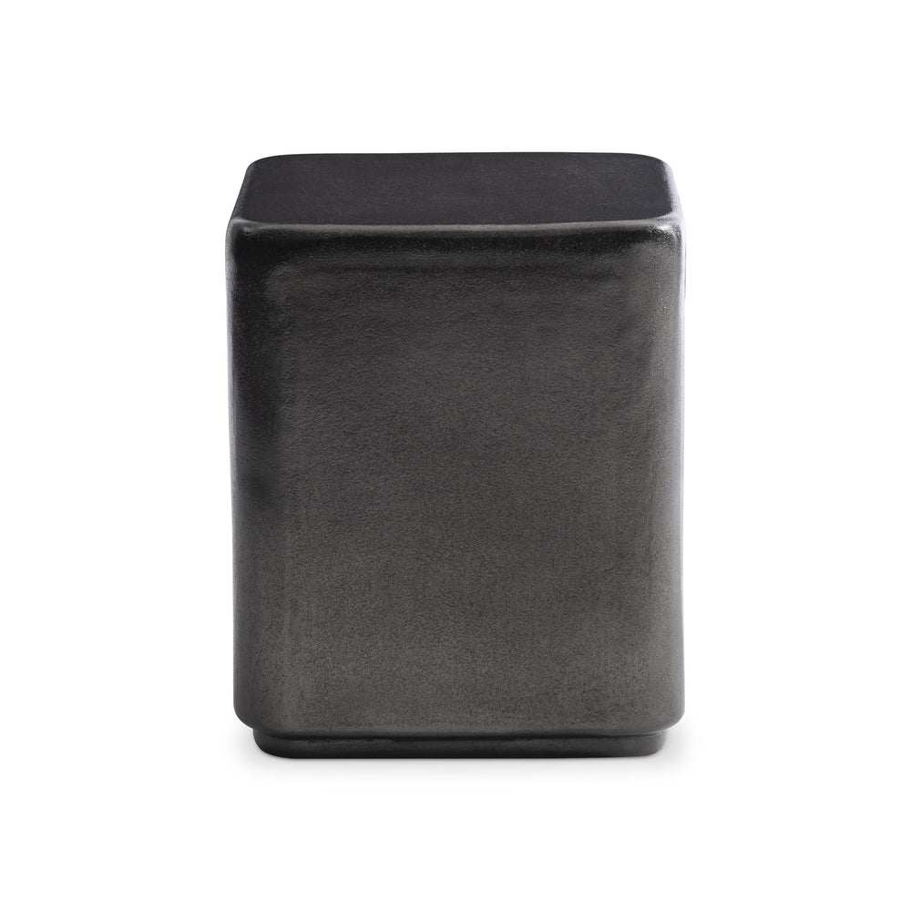 Bernhardt Bernhardt Juri Square Accent Table In Graphite Cast Aluminum — Modern Sculptural Occasional Table, Durable 347417