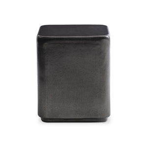 Bernhardt Bernhardt Juri Square Accent Table In Graphite Cast Aluminum — Modern Sculptural Occasional Table, Durable 347417