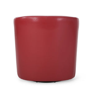 English Elm Swivel Barrel Club Chair Upholstered 360 Degree Base for Living Room Reading Nook Red 57685.00RED