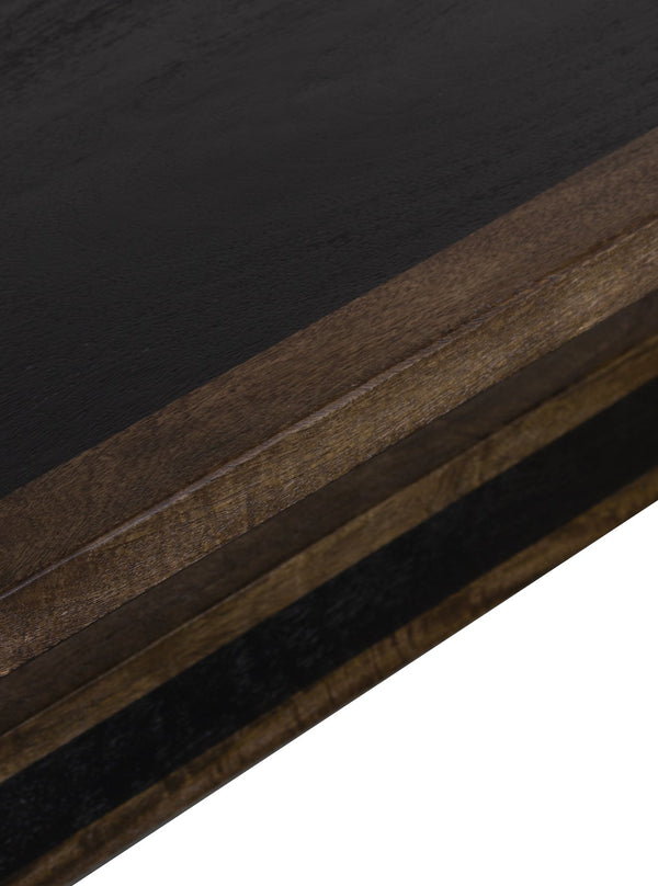 Porter Designs Porter Udo Solid Wood Dining Bench In Two-tone Black & Brown – Stylish Addition For Your Home Black Wood 07-108-13-8791