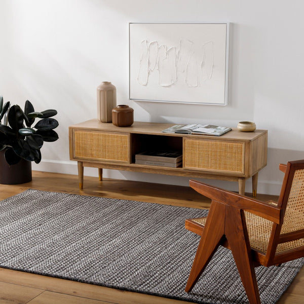 Surya Rio De Janeiro Rjo-2300 2' X 3' Luxurious Handmade Area Rug - Soft, Durable, Unique Design For Home Charcoal Wool,Polyester Rjo2302-576