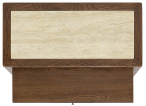 Hooker Furniture Driftwood Oak and Stone Nightstand Worn Saddle Finish with Drawer and Pullout Tray 6820-90216-85