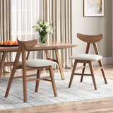 Christopher Knight Home® Stocker Mid Century Modern Fabric Upholstered Wood Dining Chairs - Set of 2