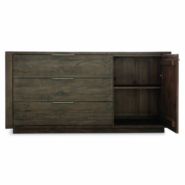 Bernhardt Bernhardt Payson Buffet With Distressed Pine, Moody Sable Finish, Soft-Closing Door & Ample Storage 303134B