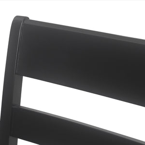 English Elm Christopher Knight Home® - Farmhouse Upholstered Wood Counter Stools Set of 2 — Rustic Ladderback PU Seats, Rubberwood Frame, Cozy Comfort Black 69005.00BLK