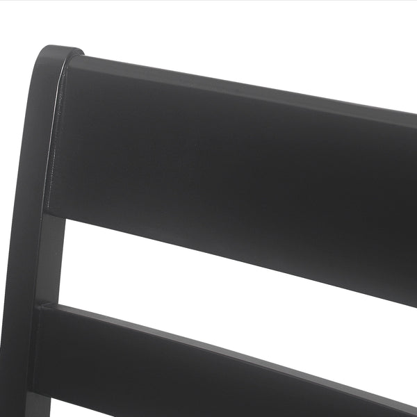 English Elm Christopher Knight Home® - Farmhouse Upholstered Wood Counter Stools Set of 2 — Rustic Ladderback PU Seats, Rubberwood Frame, Cozy Comfort Black 69005.00BLK