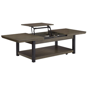 Homelegance By Top-Line Beniz Wood Finish Lift-Top Coffee Table Grey Wood