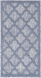 NES01 Easy Care Modern Rug – Stylish Denim Blue Design for Indoor/Outdoor Spaces, Low-Shed Fiber