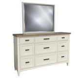 Parker House Americana Modern Bedroom 9 Drawer Dresser Cotton Poplar Solids / Birch Veneers with Oak Top BAME#21689-COT