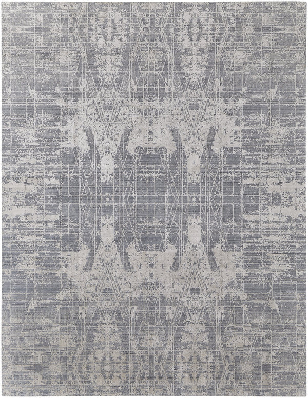 Feizy Rugs Eas69a0f Eastfield Artisanal Hand-woven Viscose And Wool Abstract Rug - Modern Style For Any Space Gray Viscose,Wool Eas69a0fgry000c00