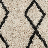 Nourison Geometric Shag GOS01 Machine Made Power-loomed Borderless Design Indoor Only Shag Farmhouse Rug Ivory,Charcoal, Ivory White 100% Polypropylene 99446482235