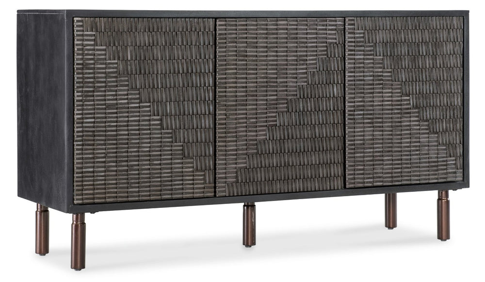 Hooker Furniture Commerce Jachar Entertainment Credenza With Basket-Weave Doors, Soft-Close, Ventilated Media Storage For 60" Tvs 7228-55038-99