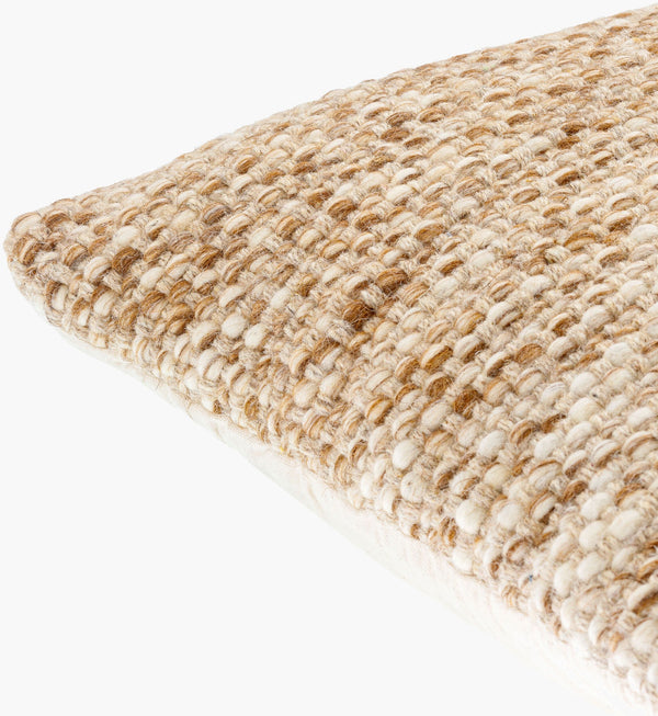 Surya Rukmini Cozy 18"X18" Farmhouse Accent Pillow - Elegant Wool-cotton Blend For Home Decor Charm Ivory Wool,Polyester,Cotton Rki001-2222