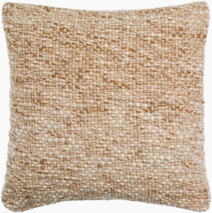 Surya Rukmini Cozy 18"X18" Farmhouse Accent Pillow - Elegant Wool-cotton Blend For Home Decor Charm Ivory Wool,Polyester,Cotton Rki001-2222