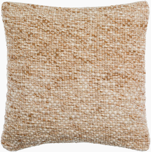 Surya Rukmini Cozy 18"X18" Farmhouse Accent Pillow - Elegant Wool-cotton Blend For Home Decor Charm Ivory Wool,Polyester,Cotton Rki001-2222