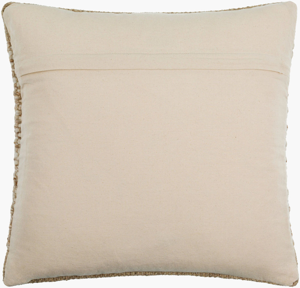 Surya Rukmini Cozy 18"X18" Farmhouse Accent Pillow - Elegant Wool-cotton Blend For Home Decor Charm Ivory Wool,Polyester,Cotton Rki002-2222