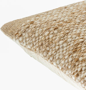 Surya Rukmini Cozy 18"X18" Farmhouse Accent Pillow - Elegant Wool-cotton Blend For Home Decor Charm Ivory Wool,Polyester,Cotton Rki002-2222