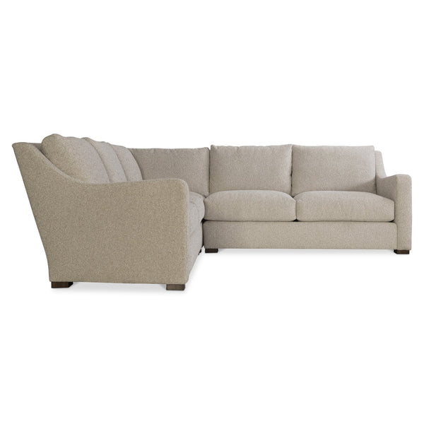 Bernhardt Bernhardt Ventura Custom Fabric Sectional — Transitional Curved Arms, Deep Cushions, Tailored Bustle Back - Made to Order K2079