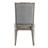 Homelegance By Top-Line Mayer Ornate Linen and Wood Dining Chairs (Set of 2) Grey Rubberwood