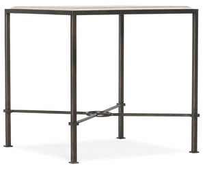 Hooker Furniture End Table With Creamy Beige Marble Top And Charcoal X-Stretcher Base — Compact, Durable Accent For Modern Homes 5914-80113-00