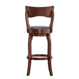 Homelegance By Top-Line Beckham 29-Inch High Back Swivel Bar Stool Brown Rubberwood