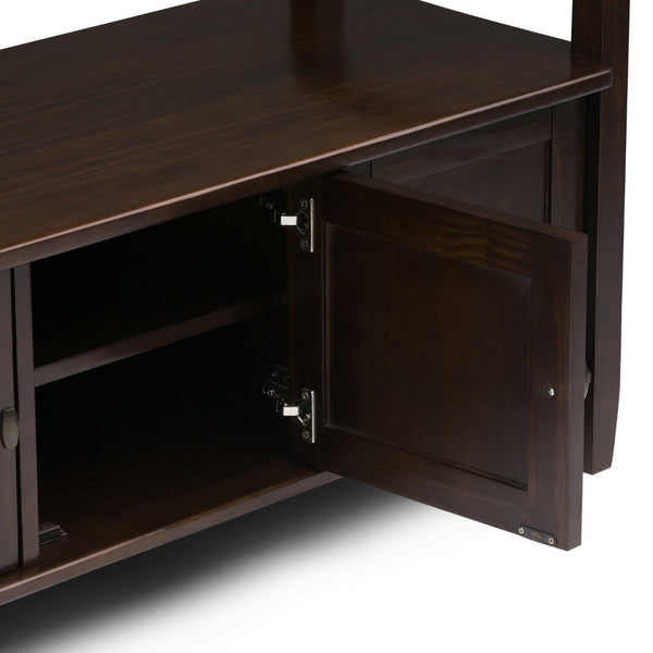 English Elm Warm Shaker - Handcrafted Entryway Storage Bench With Rich Tobacco Finish, Seating For Two, And Style B136P159724-GIGA