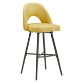 Homelegance By Top-Line Amala Metal Swivel 29" Bar Height Stools (Set of 2) Yellow Engineered Wood