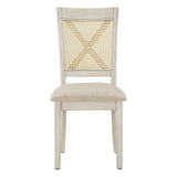 Homelegance By Top-Line Delroy Cane Accent X-Back Dining Chairs (Set of 2) White Rubberwood