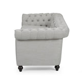 Christopher Knight Home® - Noble House - Parksley Tufted Chesterfield Fabric 3 Seater Sofa