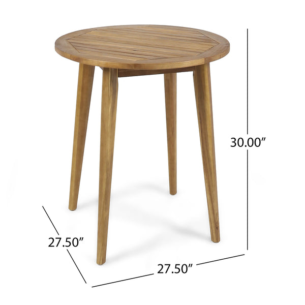 English Elm Stamford Round Solid Acacia Outdoor Bistro Table Weather Resistant Patio Dining 62919.00