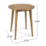 Christopher Knight Home® - Noble House - Stamford Outdoor Round Acacia Wood Bistro Table With Straight Legs, Teak