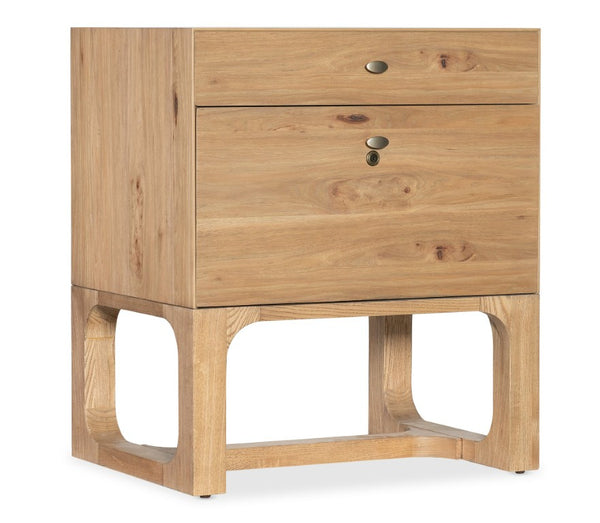 Hooker Furniture Documents Lateral File In Light Pecan Veneer With Locking Drawer, Pewter Hardware, Compact Chic Storage 6018-10466-85