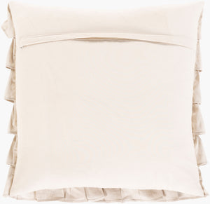 Surya Ruffle 20"X20" Accent Pillow - Stylish Linen-cotton Blend With Unique Ruffled Edges For Home Decor Oatmeal Linen,Cotton,Cotton Rle001-2020d