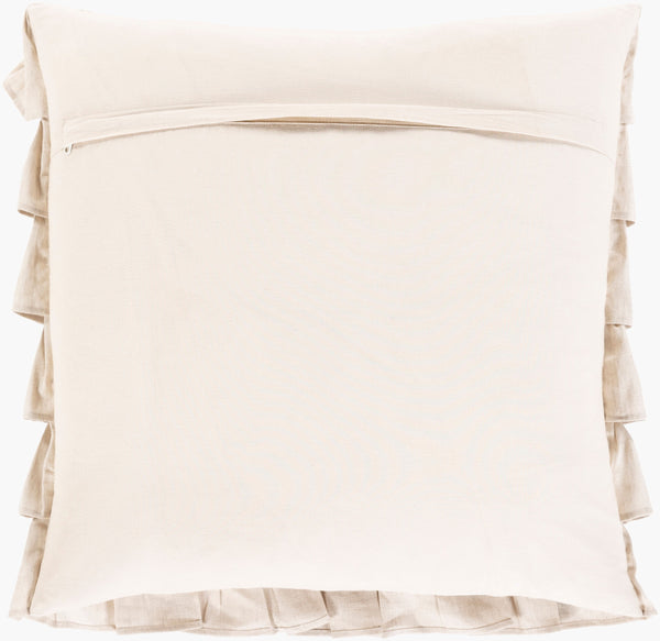 Surya Ruffle 20"X20" Accent Pillow - Stylish Linen-cotton Blend With Unique Ruffled Edges For Home Decor Oatmeal Linen,Cotton,Cotton Rle001-2020d