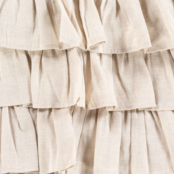 Surya Ruffle Elegant 14"L X 32"W Lumbar Pillow - Luxurious Cotton & Linen Blend For Timeless Decor Oatmeal Linen,Cotton,Cotton Rle002-3214
