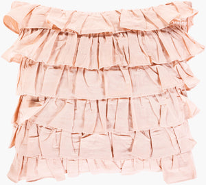 Surya Ruffle 20"X20" Accent Pillow - Stylish Linen-cotton Blend With Unique Ruffled Edges For Home Decor Dusty Pink Linen,Cotton,Cotton Rle003-2020d
