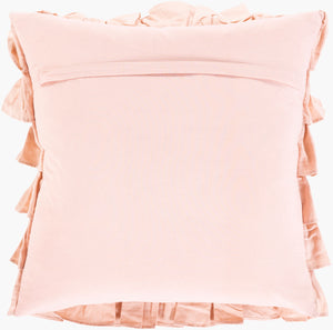 Surya Ruffle 20"X20" Accent Pillow - Stylish Linen-cotton Blend With Unique Ruffled Edges For Home Decor Dusty Pink Linen,Cotton,Cotton Rle003-2020d
