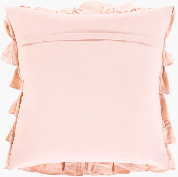 Surya Ruffle 20"X20" Accent Pillow - Stylish Linen-cotton Blend With Unique Ruffled Edges For Home Decor Dusty Pink Linen,Cotton,Cotton Rle003-2020d