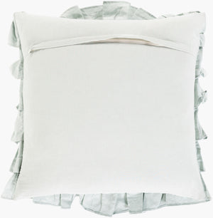 Surya Ruffle 20"X20" Accent Pillow - Stylish Linen-cotton Blend With Unique Ruffled Edges For Home Decor Pale Blue Linen,Cotton,Cotton Rle005-2020