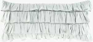 Surya Ruffle Elegant 14"L X 32"W Lumbar Pillow - Luxurious Cotton & Linen Blend For Timeless Decor Pale Blue Linen,Cotton,Cotton Rle006-3214d