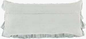 Surya Ruffle Elegant 14"L X 32"W Lumbar Pillow - Luxurious Cotton & Linen Blend For Timeless Decor Pale Blue Linen,Cotton,Cotton Rle006-3214d