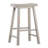 Homelegance By Top-Line Barrett Saddle Seat 29-inch Bar Height Backless Stools (Set of 2) White Rubberwood