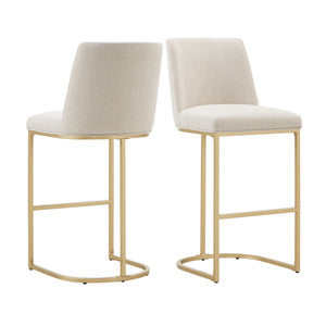 Homelegance By Top-Line Arvind Bar and Counter Stool (Set of 2) Beige Metal