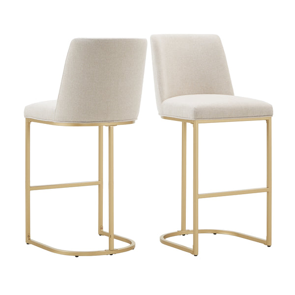 Homelegance By Top-Line Arvind Bar and Counter Stool (Set of 2) Beige Metal