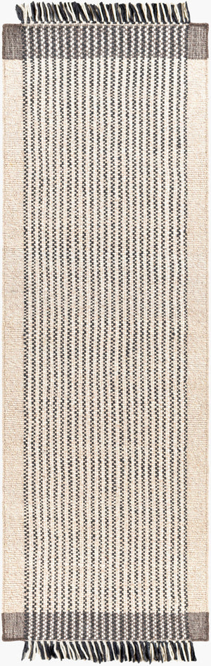 Surya Reliance 10' X 14' Handwoven Wool Rug - Timeless Cottage Style With Elegant Fringe Detail Charcoal Wool Rli2300-268
