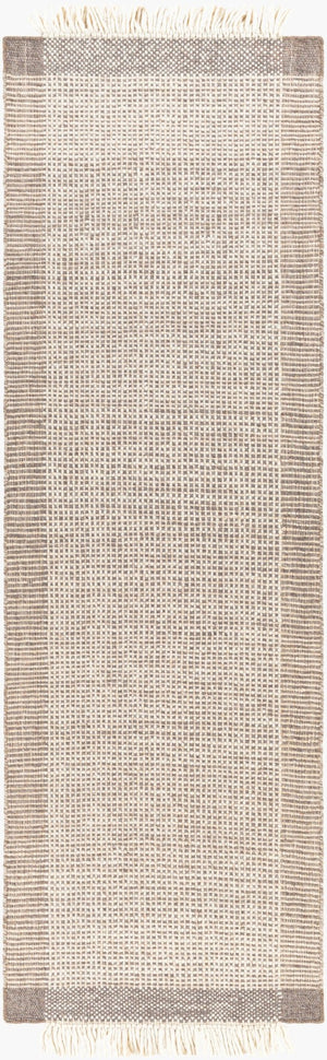 Livabliss Reliance Handwoven Wool Flatweave Area Rug with Fringe for Farmhouse Living Rooms Brown, Beige 2'6" x 8' RLI2301-268