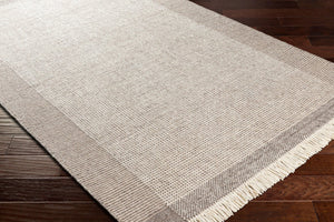 Livabliss Reliance Handwoven Wool Flatweave Area Rug with Fringe for Farmhouse Living Rooms Brown, Beige 8'10" x 12' RLI2301-81012