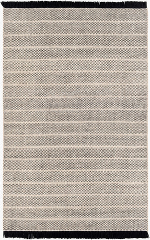 Surya Reliance 10' X 14' Handwoven Wool Rug - Timeless Cottage Style With Elegant Fringe Detail Black Wool Rli2304-23