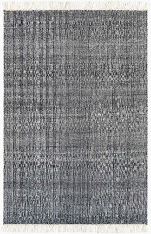 Surya Reliance 10' X 14' Handwoven Wool Rug - Timeless Cottage Style With Elegant Fringe Detail Charcoal Wool Rli2305-23