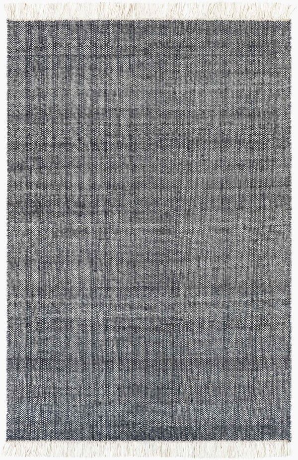 Surya Reliance 10' X 14' Handwoven Wool Rug - Timeless Cottage Style With Elegant Fringe Detail Charcoal Wool Rli2305-23